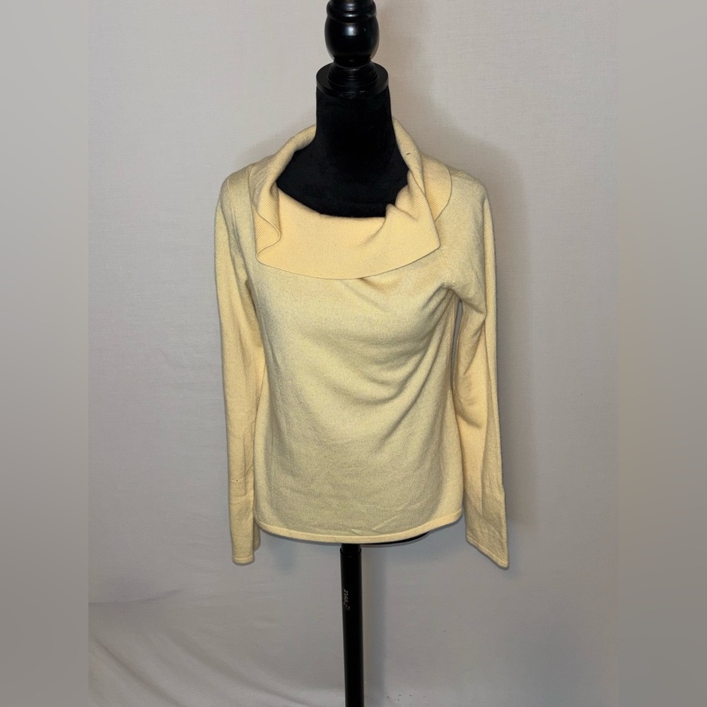 Geneva Cashmere Yellow Cowl Neck Sweater